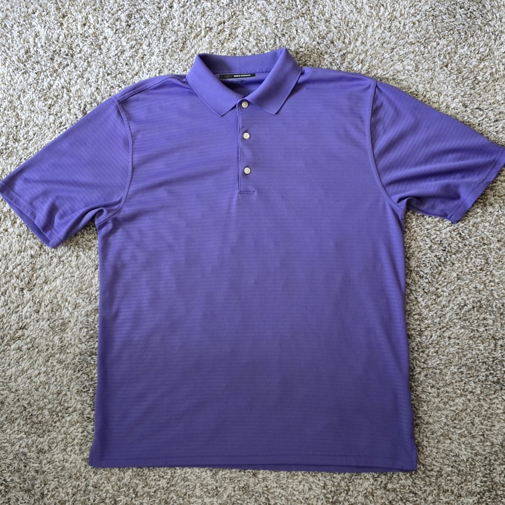 Greg Norman PlayDry Large Purple Golf Polo